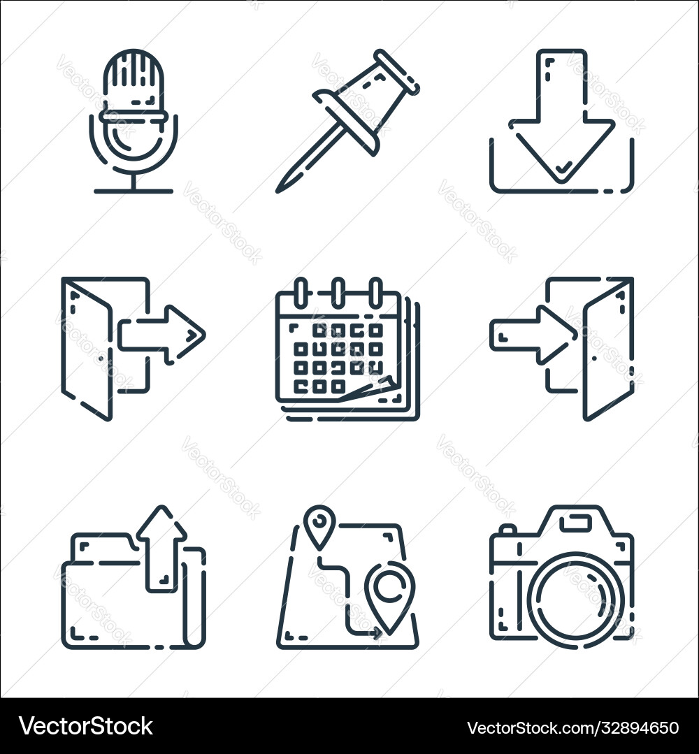 User interface line icons linear set quality Vector Image