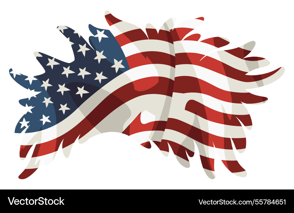 American flag waving national symbol American flag waving national symbol vector image