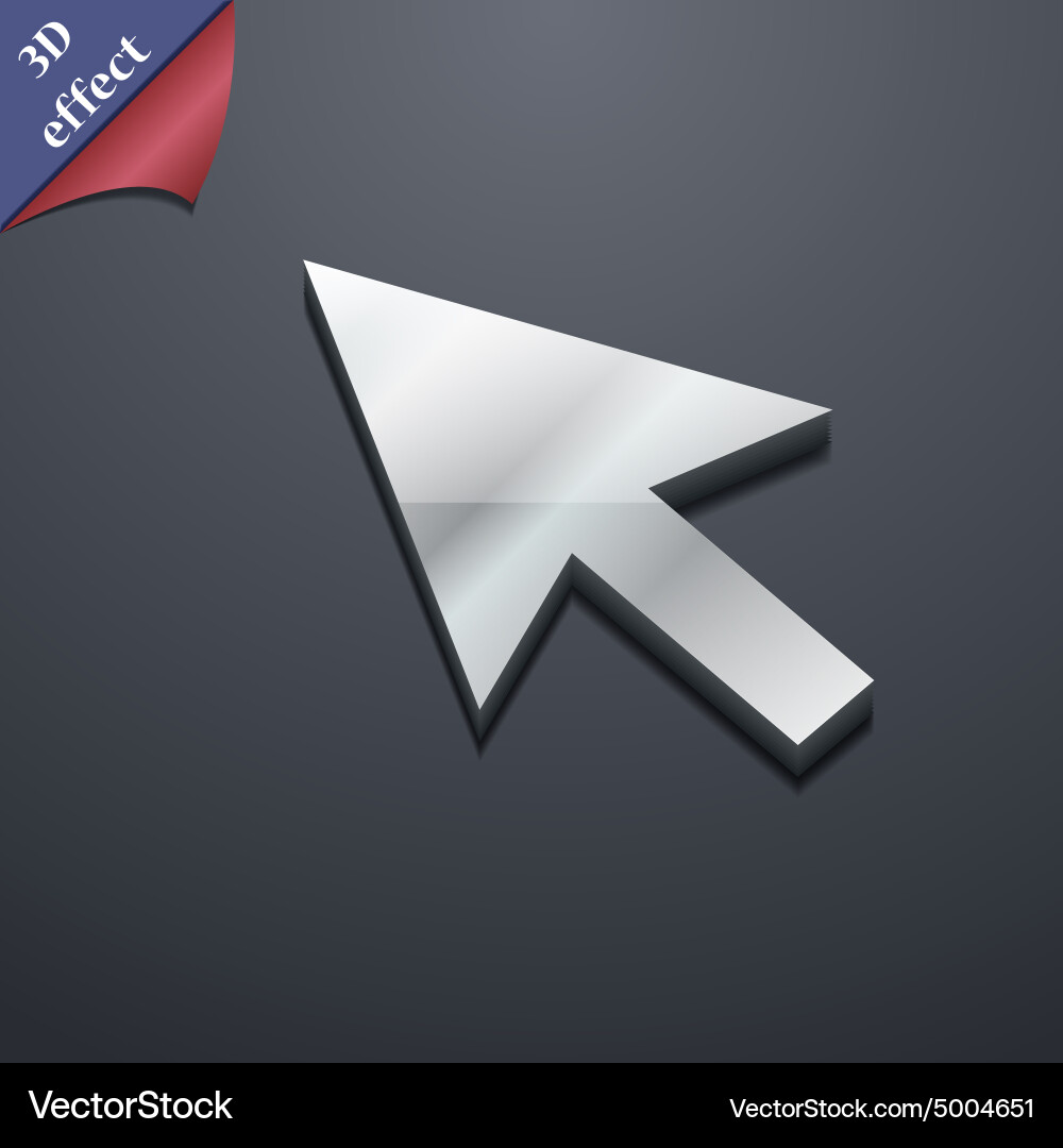 Arrow cursor computer mouse icon symbol 3d style Vector Image
