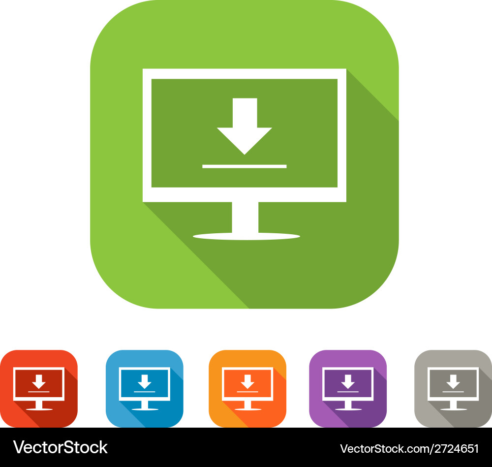 Color set of flat uploading data icon vector image