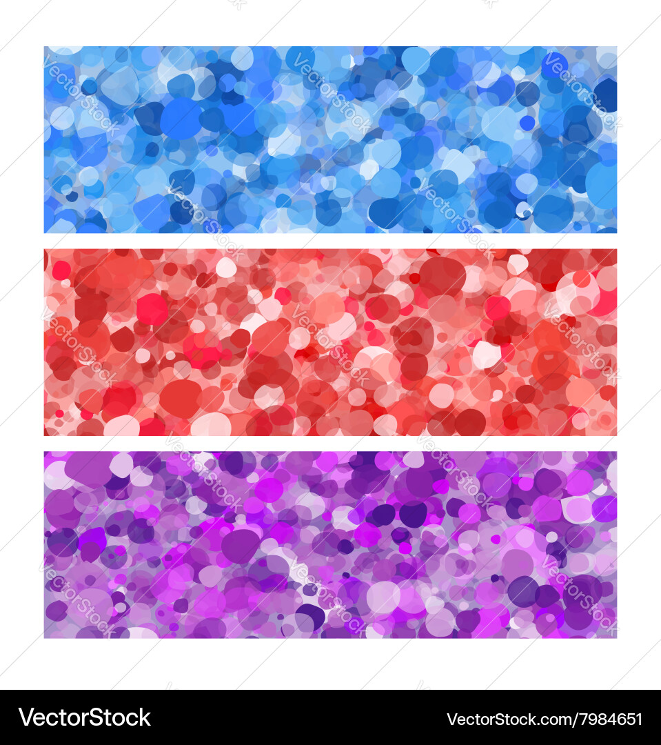 Colored bubbles header set vector image