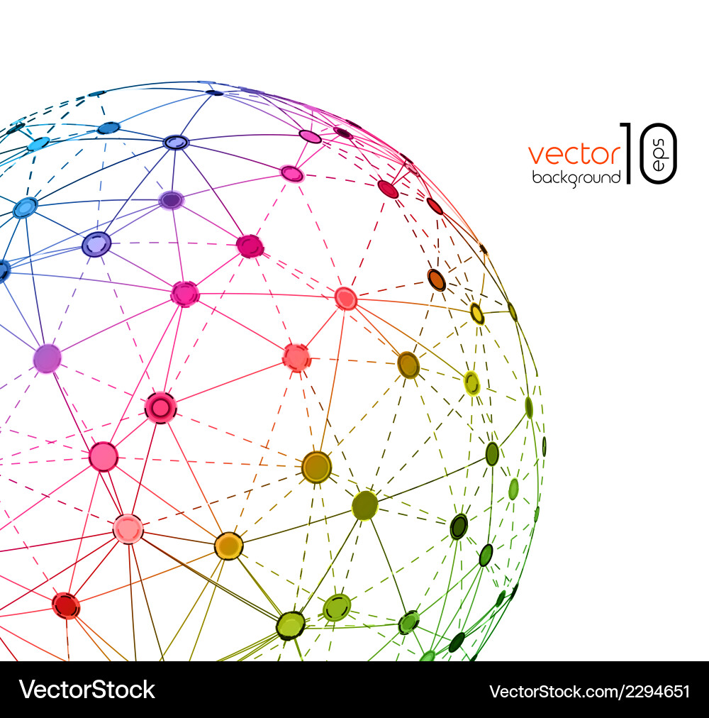 Complex Network Connection Background vector image