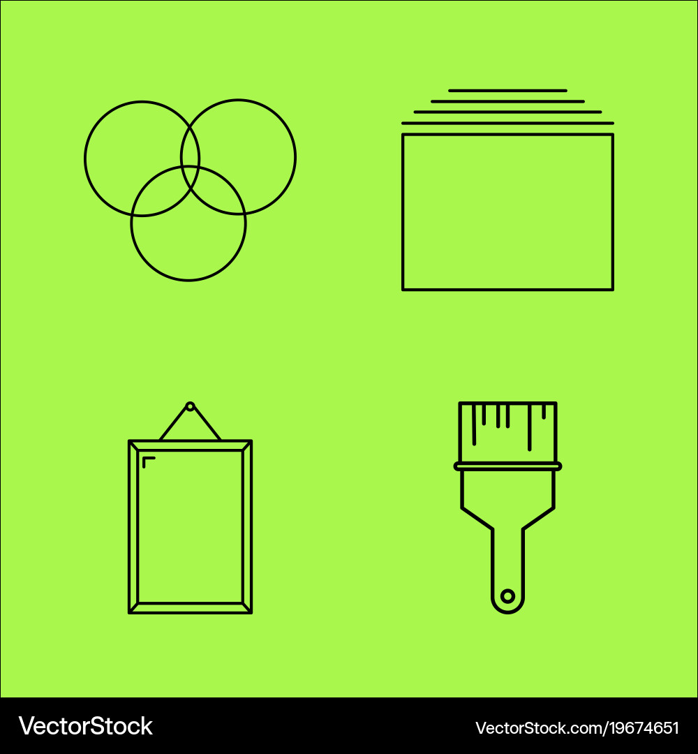 Design elements simple linear outline icon set Vector Image