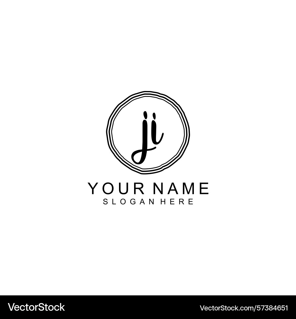 Elegant ji initial logo collection with modern Vector Image