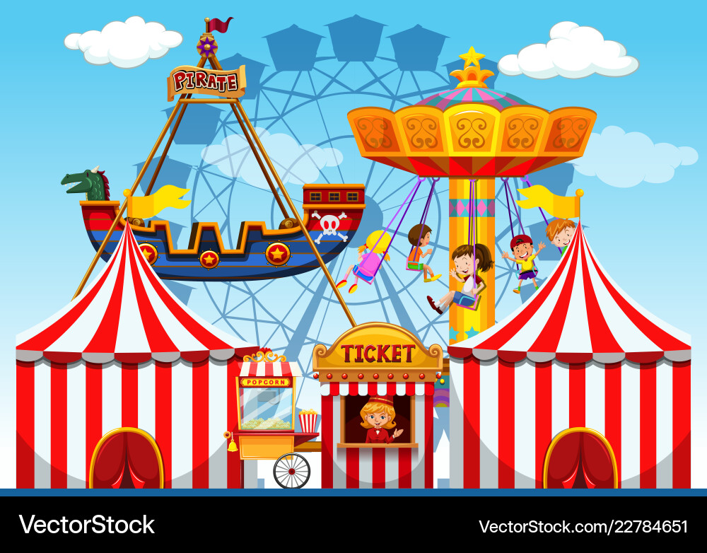 Fun fair raide background Royalty Free Vector Image