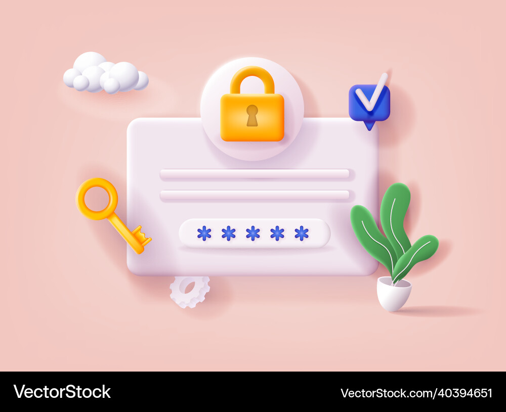Personal data security concept secure information Personal data security concept secure information vector image