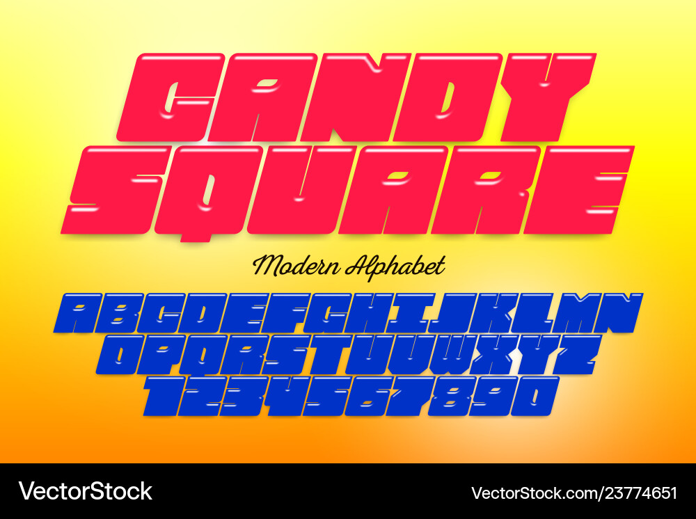 Pixelated Square Font Display vector image