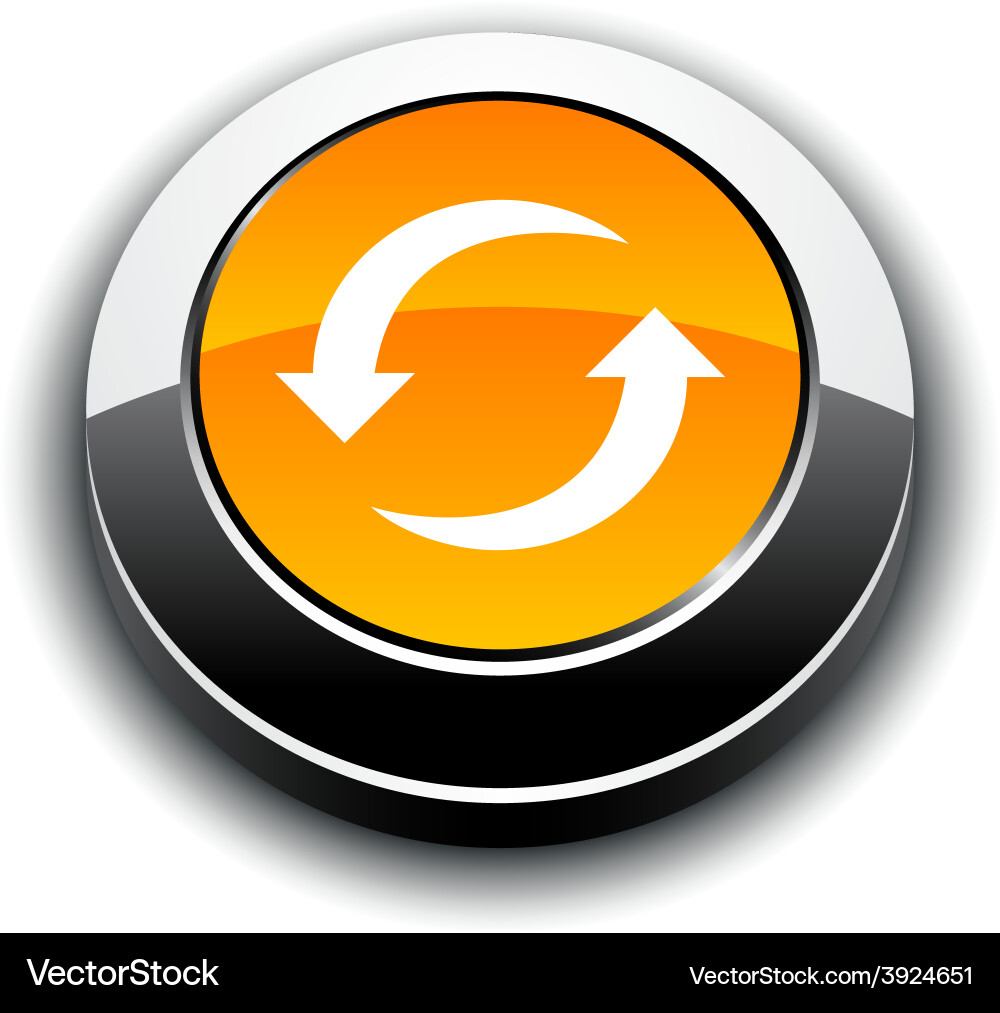 Refresh 3d round button vector image