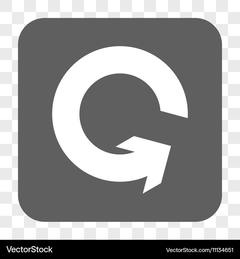 Rotate ccw rounded square button vector image