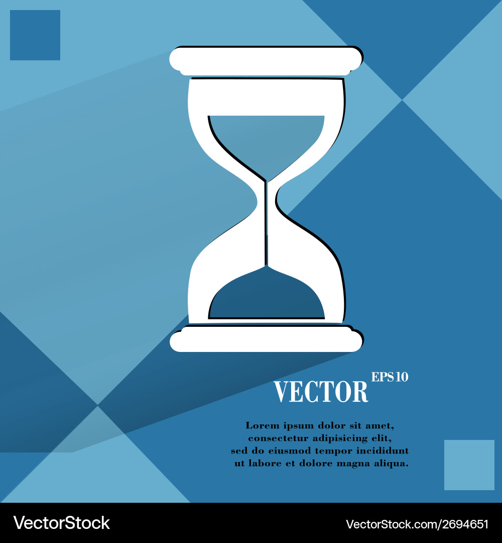 Sand clock glass timer flat modern web button vector image
