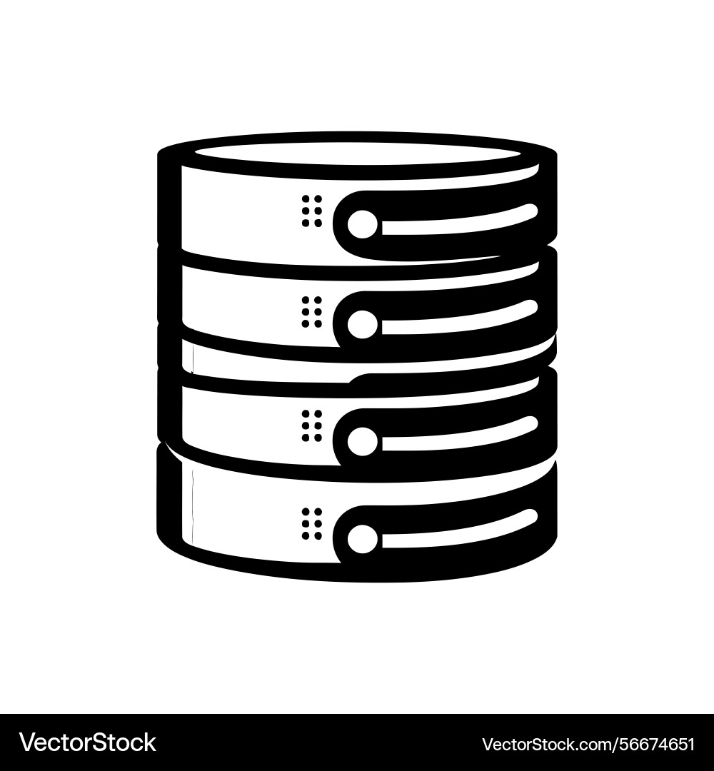 Server database stack with cylindrical layers Vector Image
