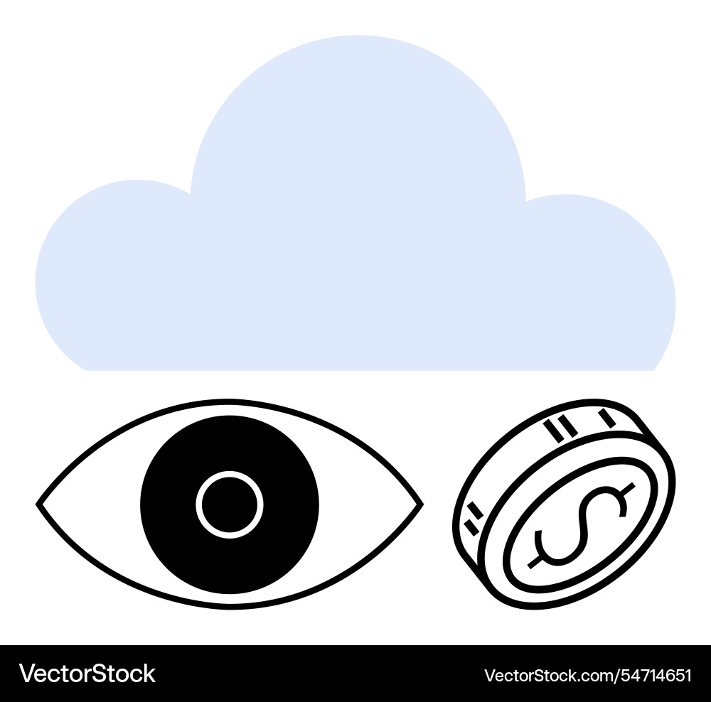 Simplified concept of cloud computing combining vector image