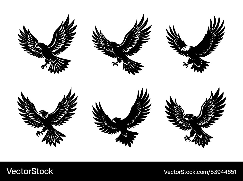 Soaring eagle silhouette Royalty Free Vector Image