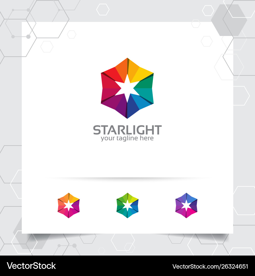 Star logo design concept connected loop symbol Star logo design concept connected loop symbol vector image