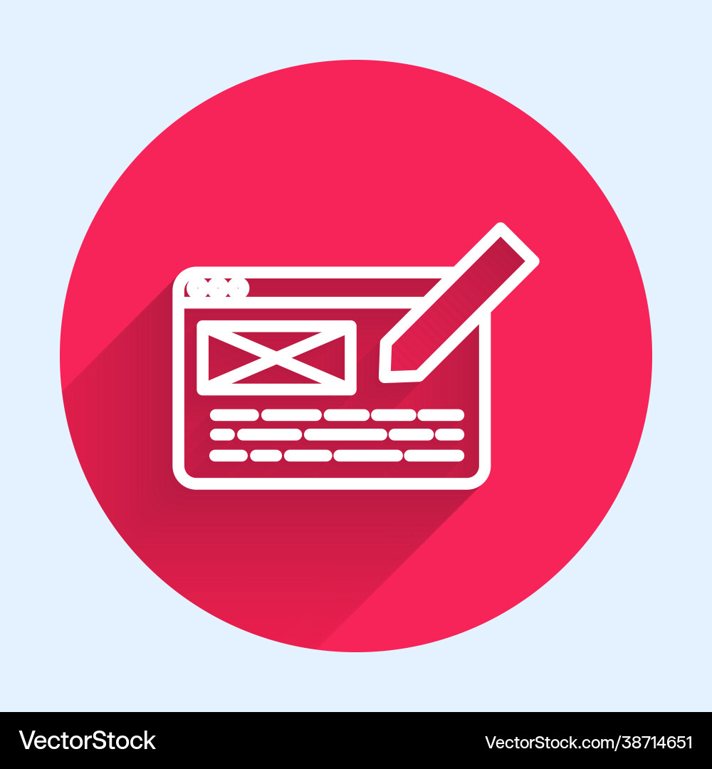 White line ui or ux design icon isolated with long White line ui or ux design icon isolated with long vector image