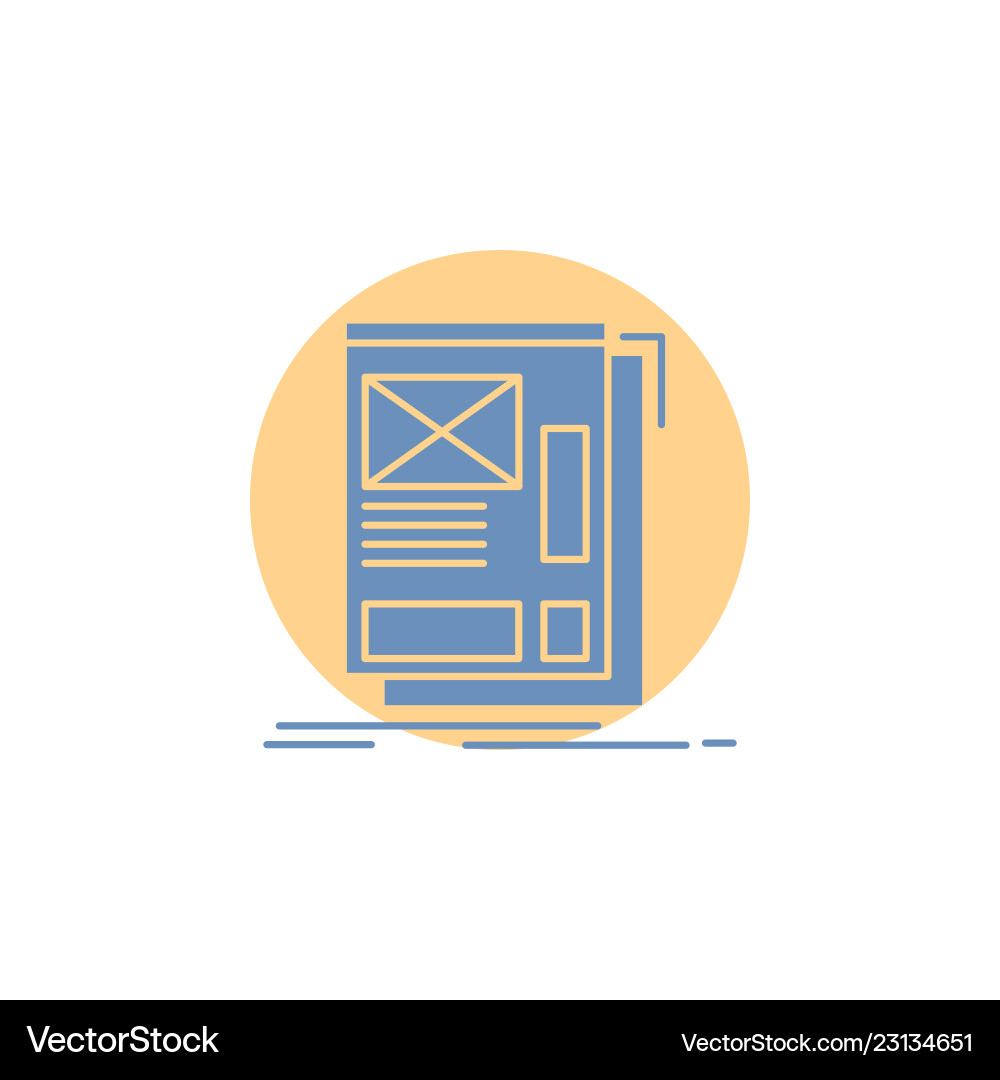 Wire framing web layout development glyph icon Wire framing web layout development glyph icon vector image