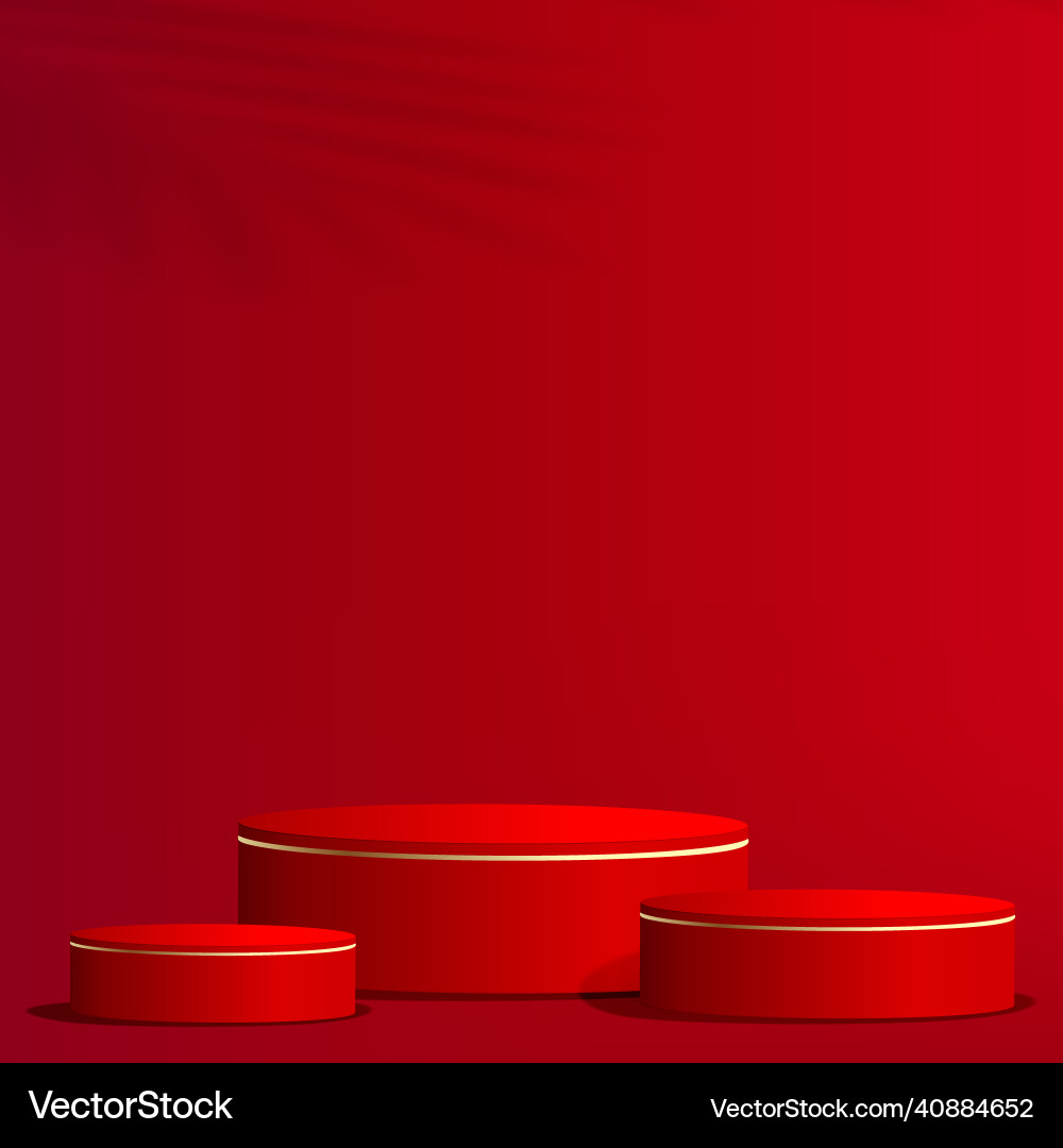 Abstract background with red color geometric 3d vector image
