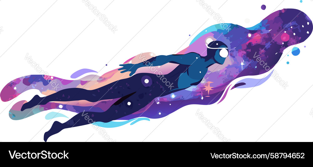 Abstract figure in dynamic cosmic swirl design Vector Image