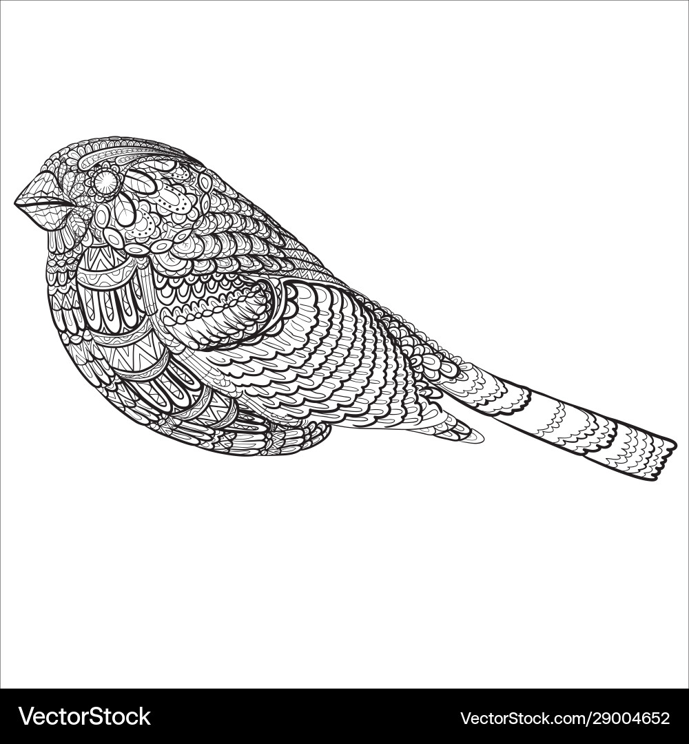Bird painted with small patterns isolated object Bird painted with small patterns isolated object vector image