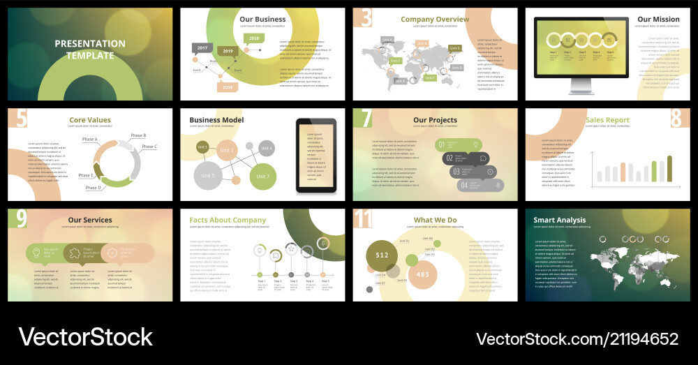 Corporate Presentation Slides Vector Image