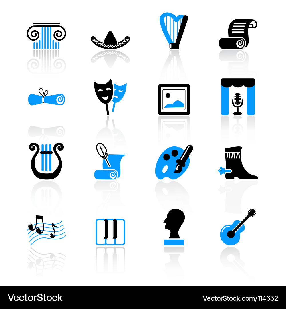 Culture Icons Set Vector Image