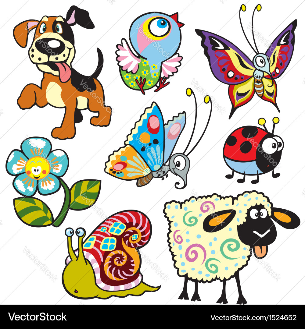 Cute Animal Illustrations for Kids Vector Image