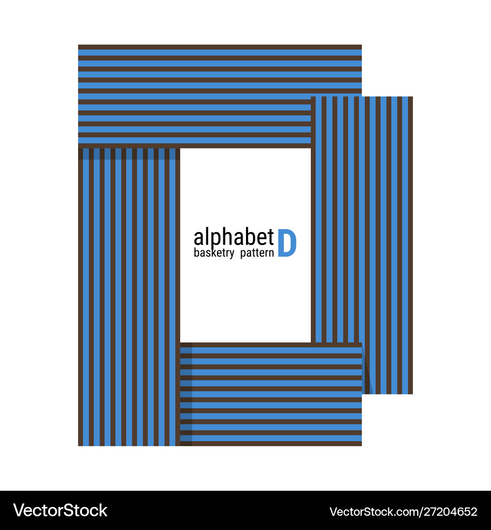 D - unique alphabet design with basketry pattern D - unique alphabet design with basketry pattern vector image