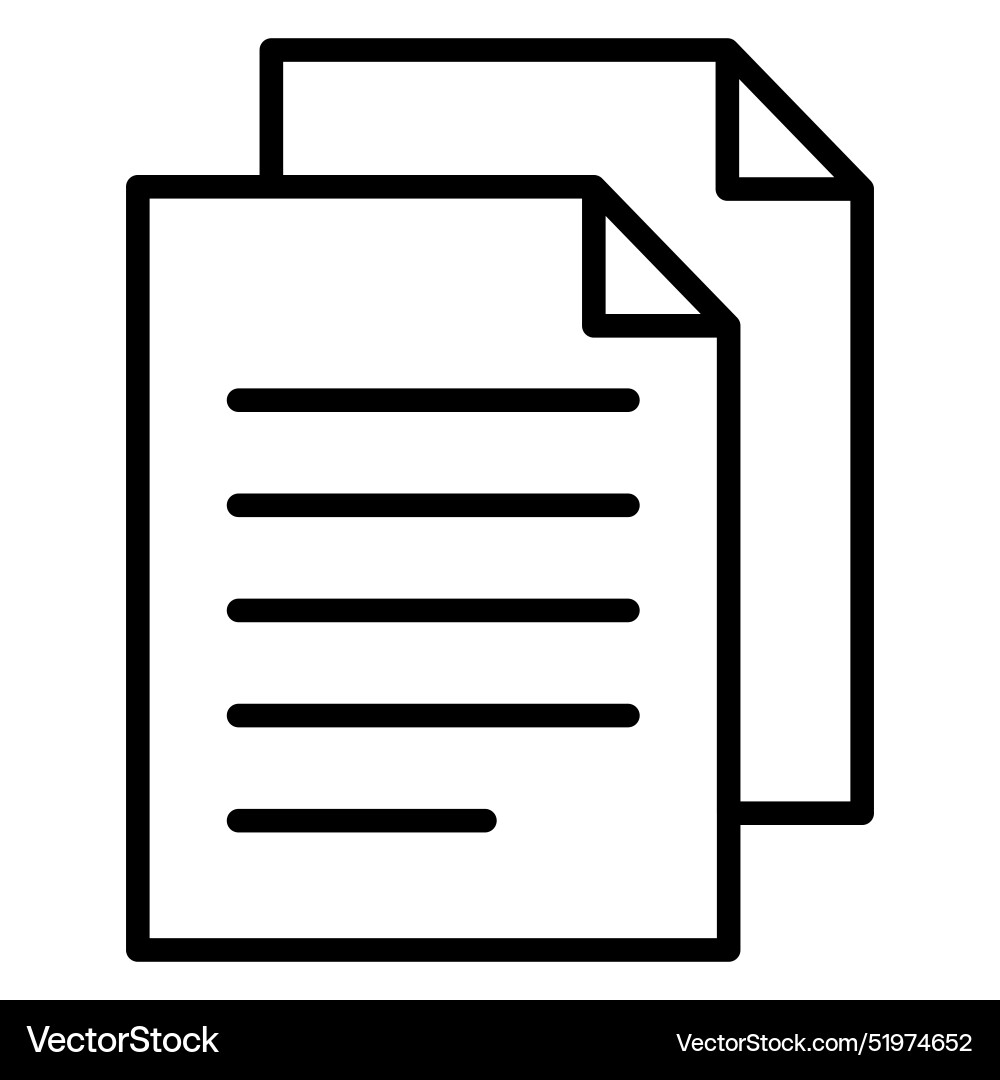 Document file paper icon in thin line style vector image