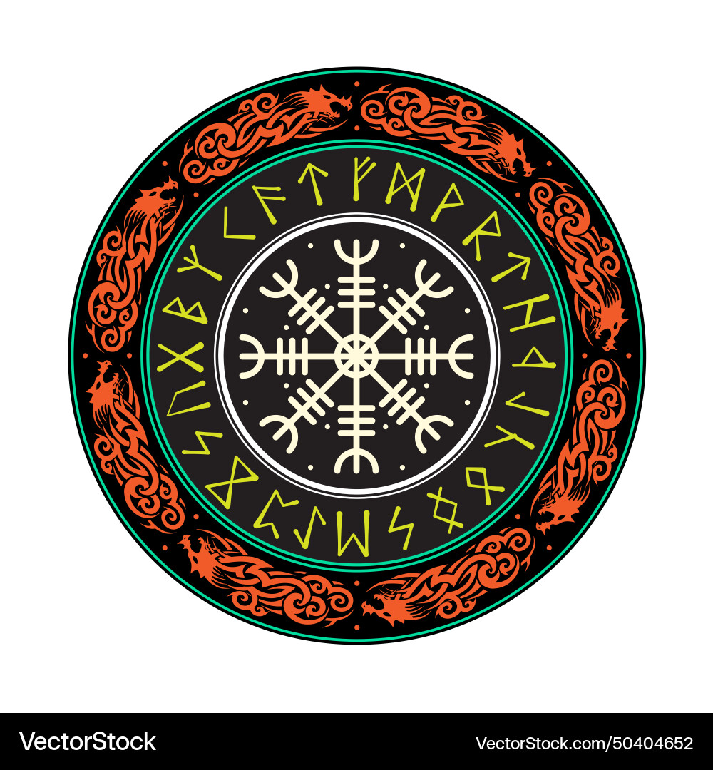 Dragon pattern circle color Dragon pattern circle color Vector Image