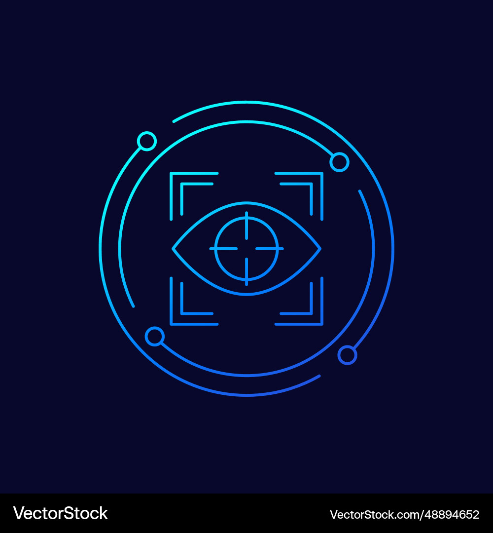 Eye tracking icon linear design vector image