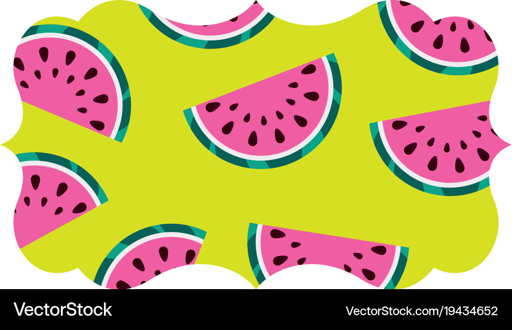Frame with watermelon pattern background Vector Image