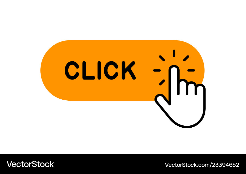 Hand Click Button - Isolated vector image