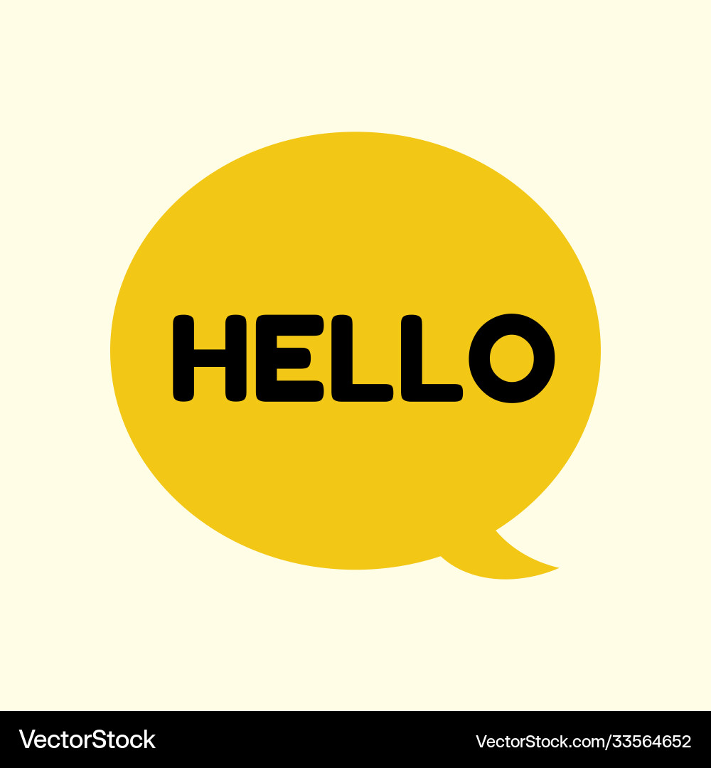 Hello bubble speech message Vector Image