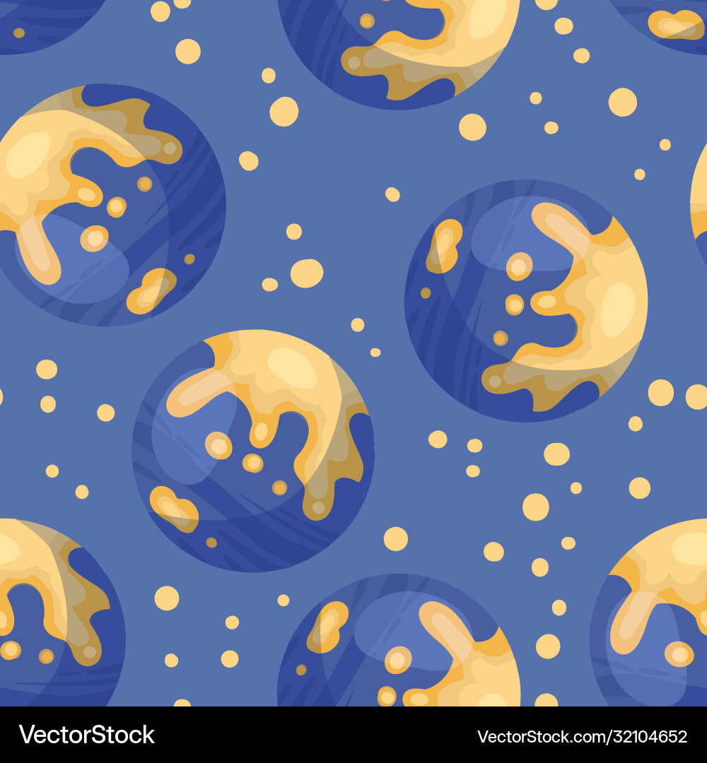 Mercury planet abstract seamless space pattern Mercury planet abstract seamless space pattern vector image