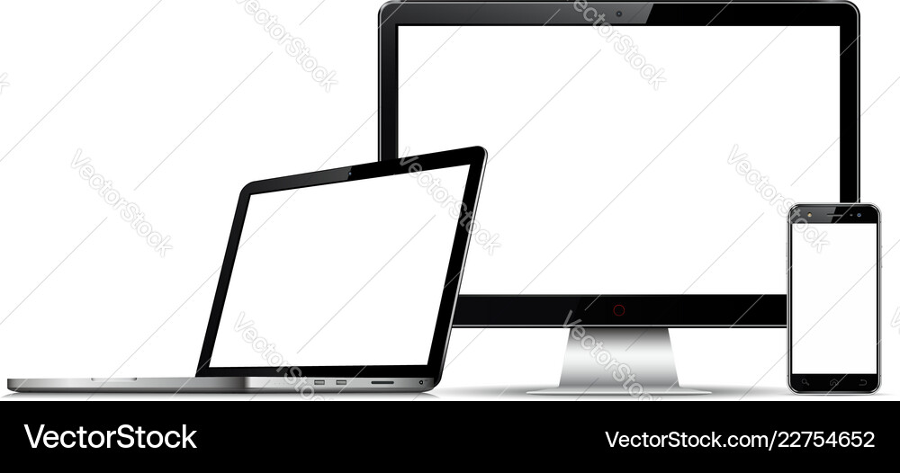 Modern Computer & Mobile Devices vector image