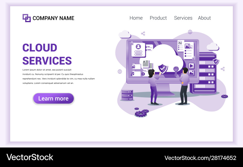 Modern flat design concept cloud computing Modern flat design concept cloud computing vector image