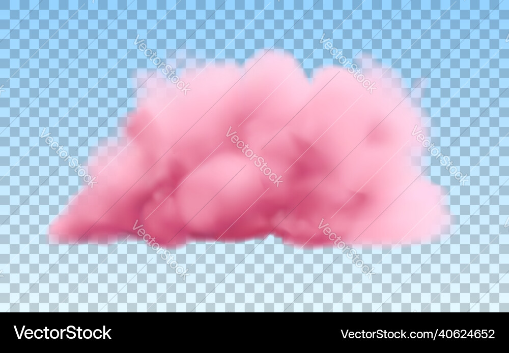 Realistic pink cloud vector image