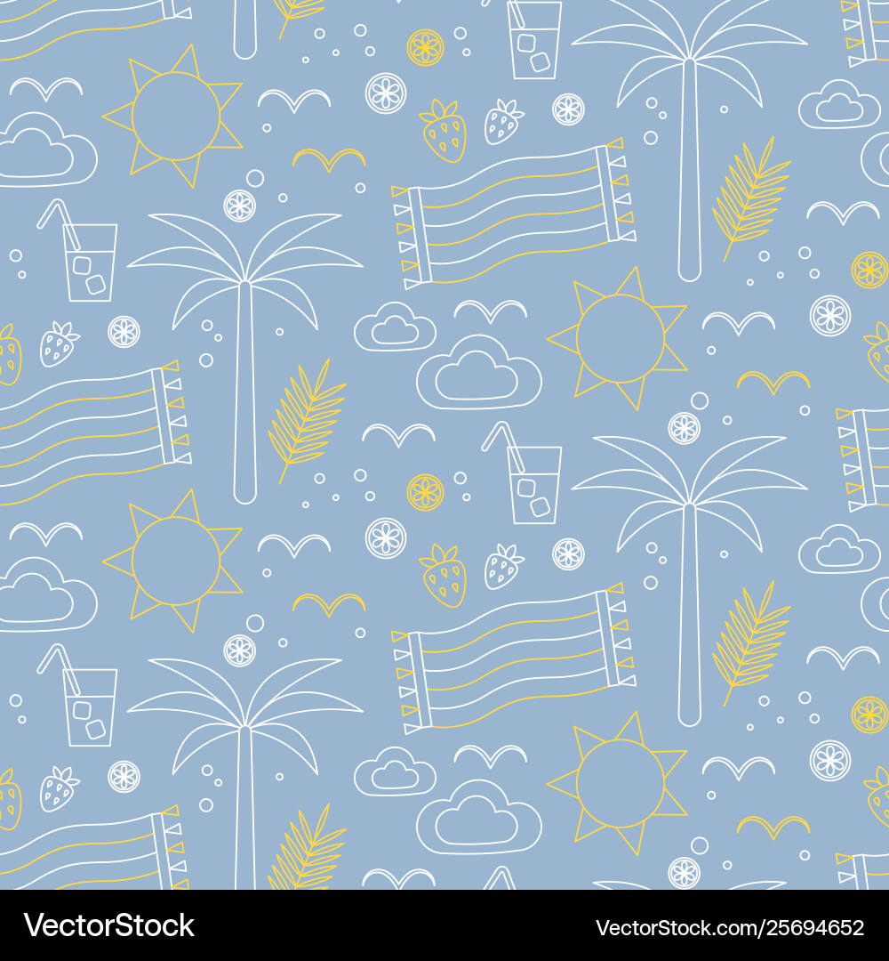 Seaside pattern flat seamless design Vector Image