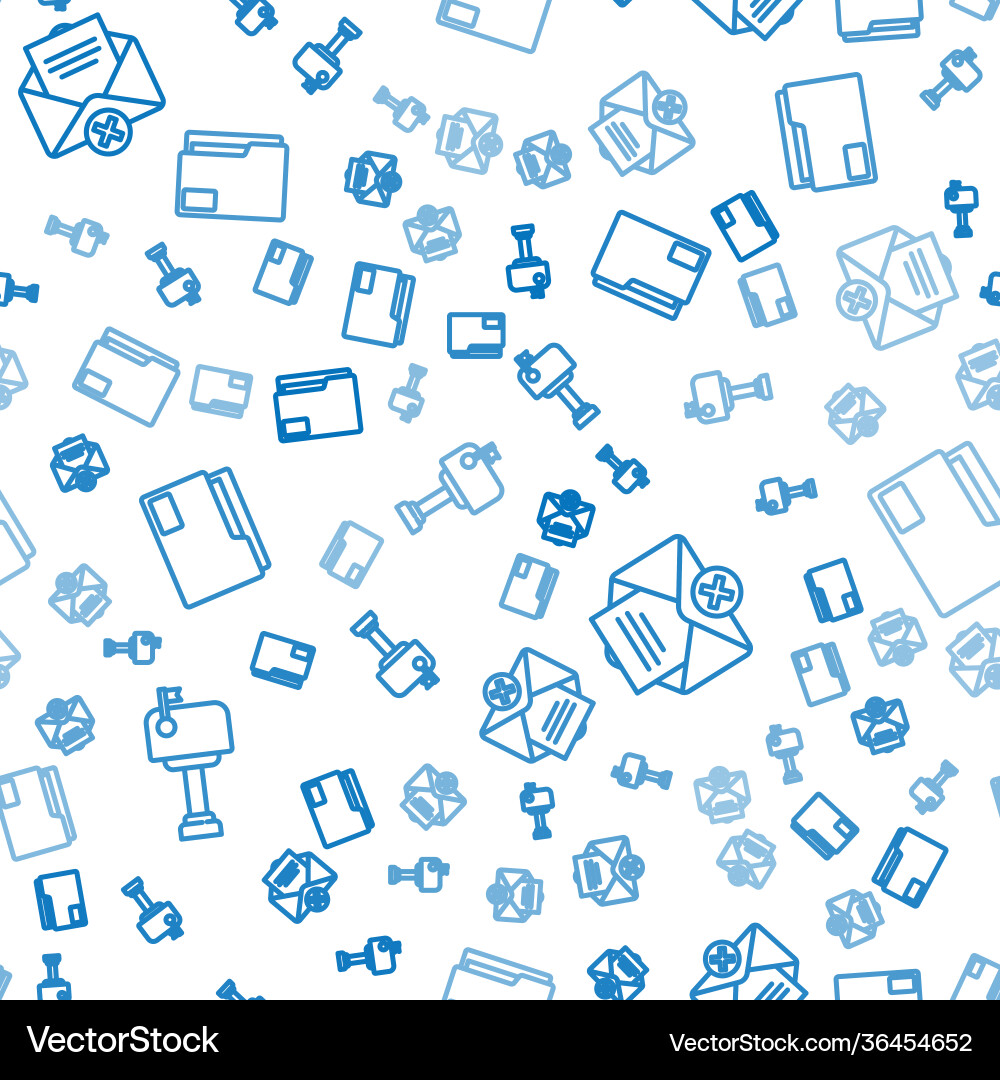 Set line mail box delete envelope and document Set line mail box delete envelope and document vector image
