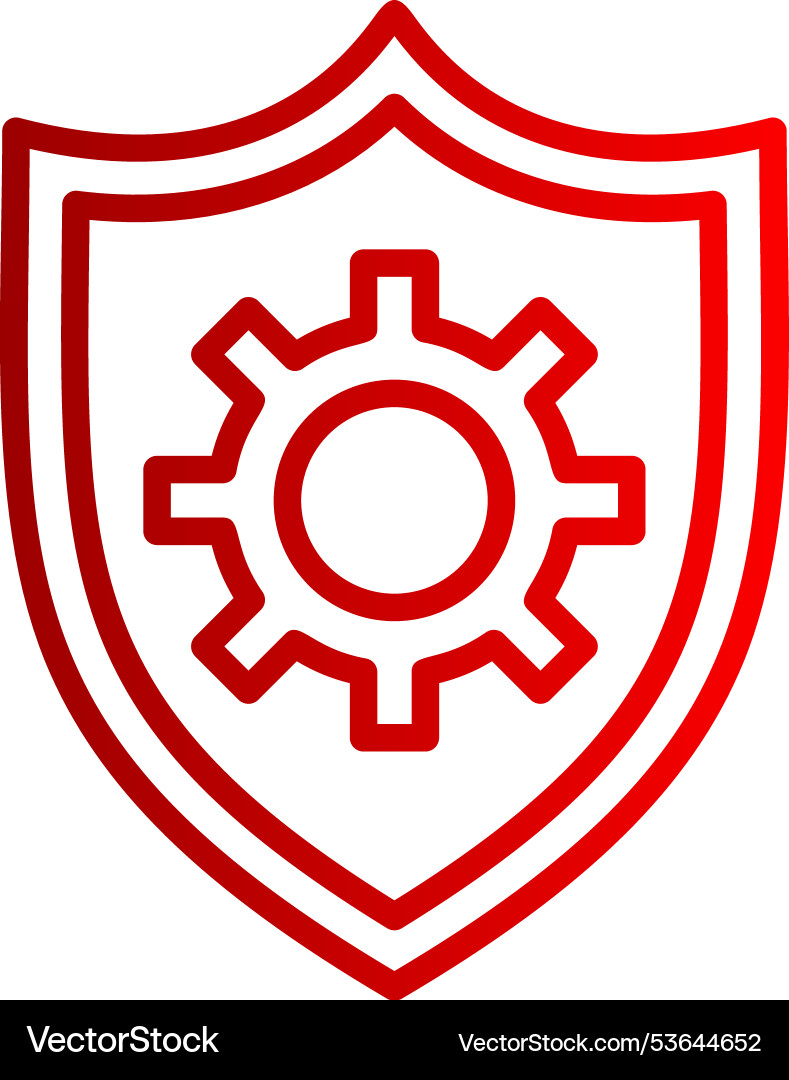 Shield line gradient icon Vector Image