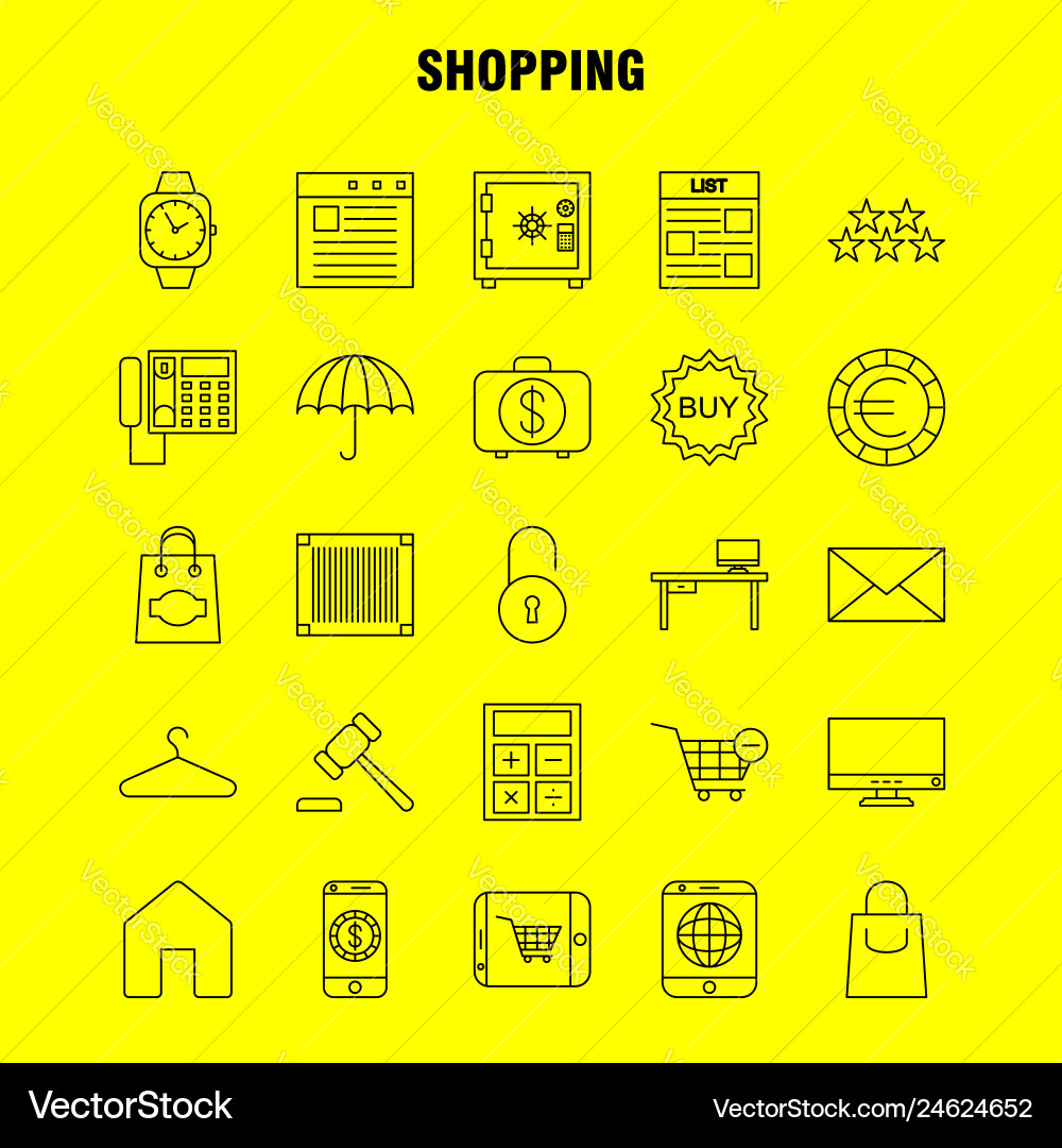 Shopping line icon for web print and mobile uxui Vector Image