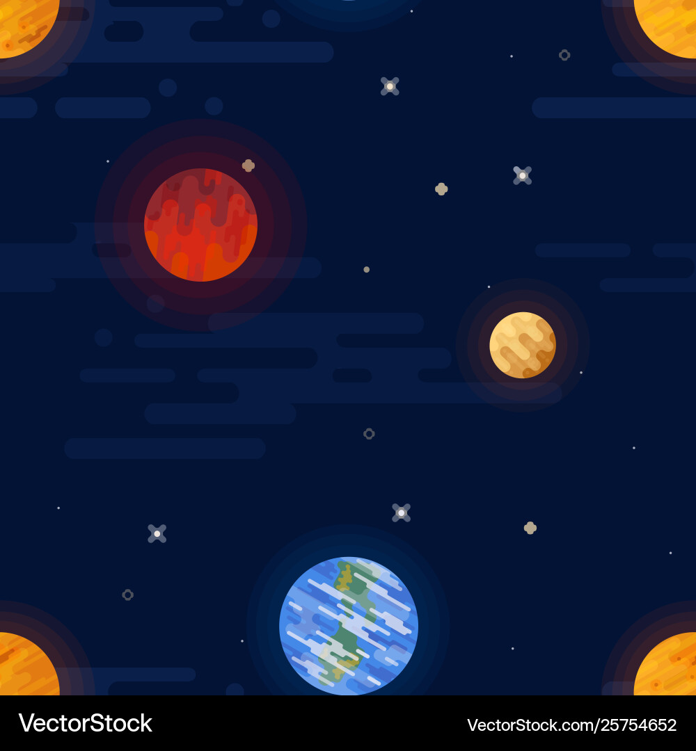 Space print seamless pattern different Space print seamless pattern different Vector Image