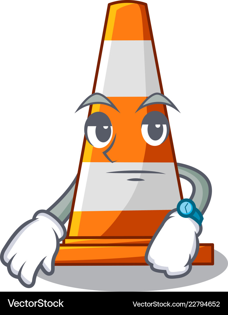 Traffic Cone Waiting Royalty Free Vector Image