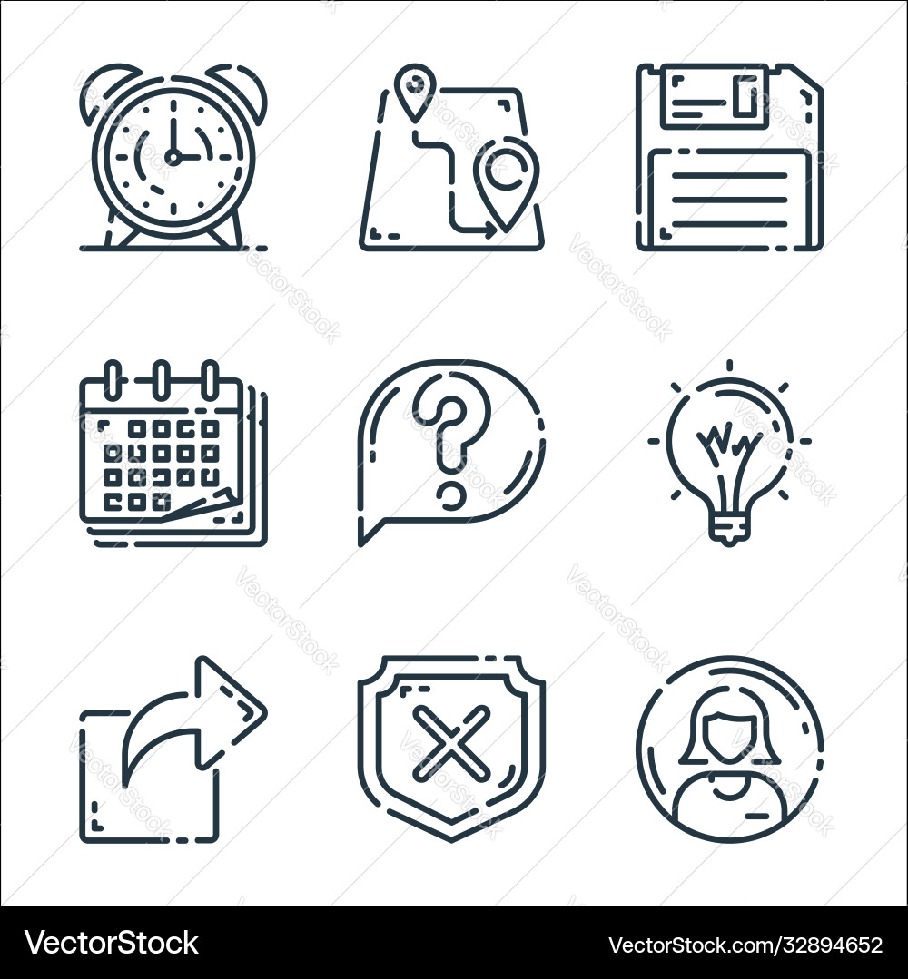 User interface line icons linear set quality User interface line icons linear set quality Vector Image