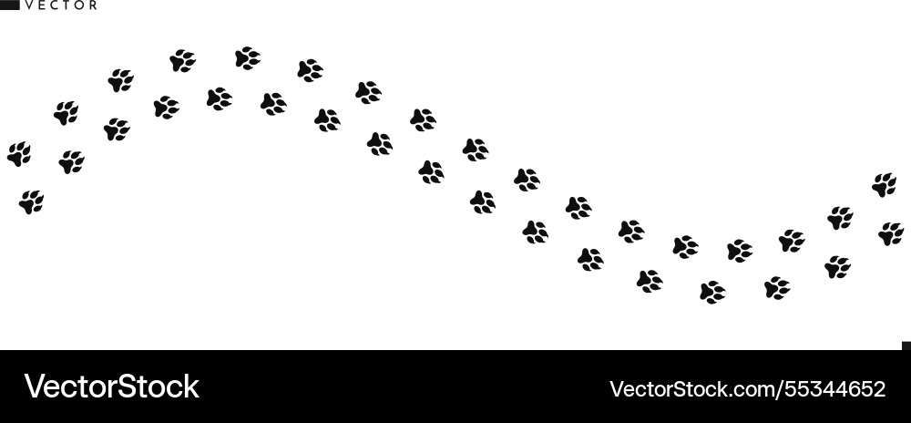 Wolf Paw Prints - Animal Footprints Vector Image