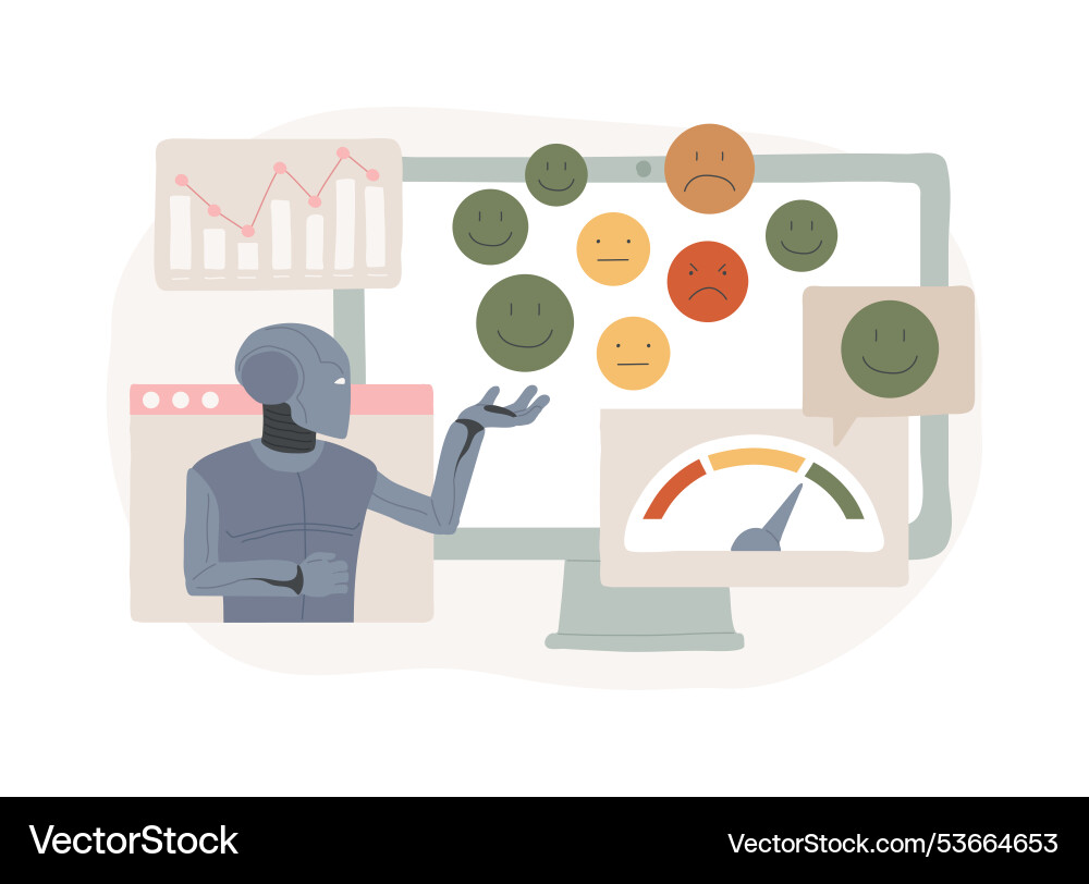 Ai-powered sentiment analysis abstract concept Ai-powered sentiment analysis abstract concept vector image