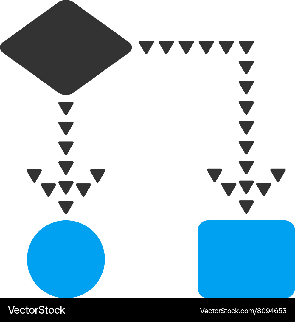Algorithm flowchart flat symbol Vector Image