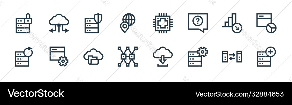 Big data line icons linear set quality Big data line icons linear set quality vector image