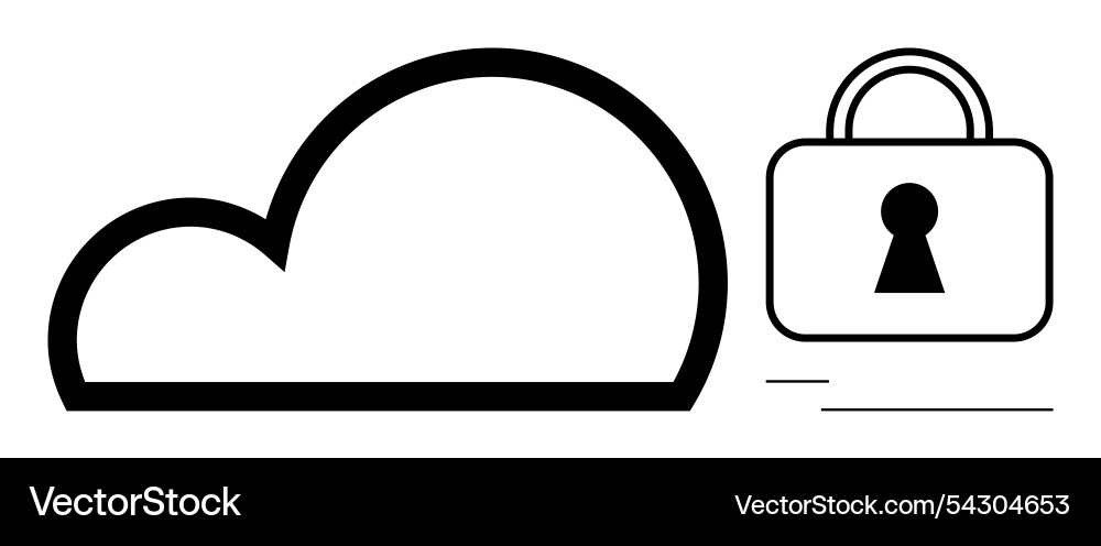 Cloud storage security icon with and lock Cloud storage security icon with and lock vector image