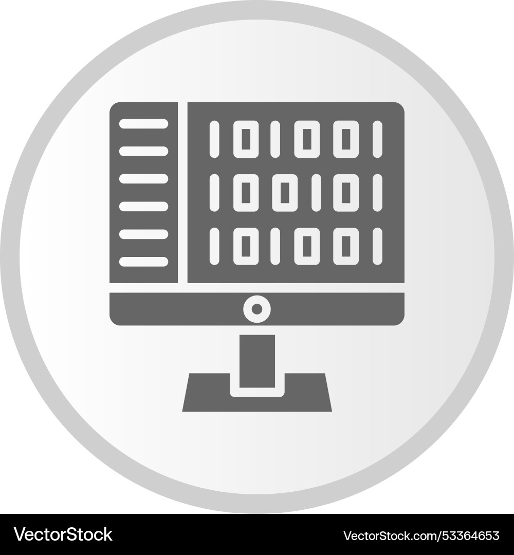 Coding glyph circle grey icon vector image